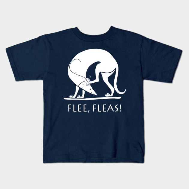 Ancient Greek Art Spartan Greyhound Hunting Dog, Flee, Fleas Kids T-Shirt by brodyquixote